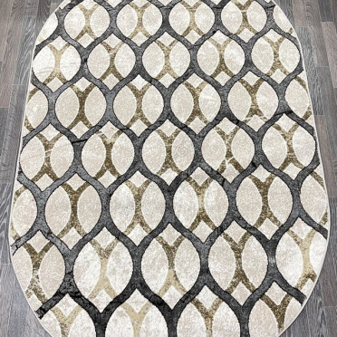 Турецкий ковер 40383B_COKME BEJ / ACIK GRI ОВАЛ