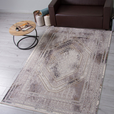 Ковер 00524 - GREY / CREAM - Прямоугольник - коллекция DUBAI
