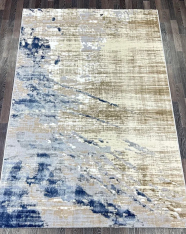 Ковер турецкий D038A Semnan (Полиэстер хит-сет, бежевый, синий)