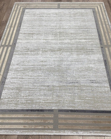 Ковер турецкий DZ19A MOOD (Акрил, Эвкалиптовый шелк, бежевый, серый)