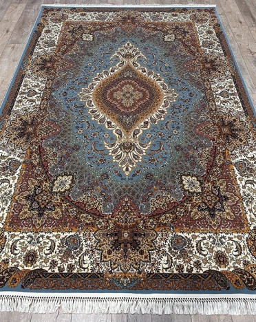 Ковер турецкий 3824A Абришим (Акрил - Хлопок, голубой)