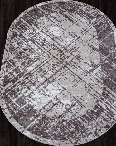Ковер российский F391 SILVER (Полипропилен, серый) овальный