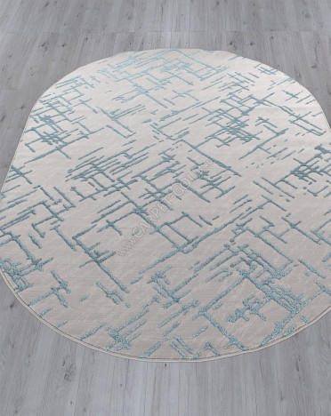 Ковер российский F164 LIMAN (Полиэстер, синий, серый)