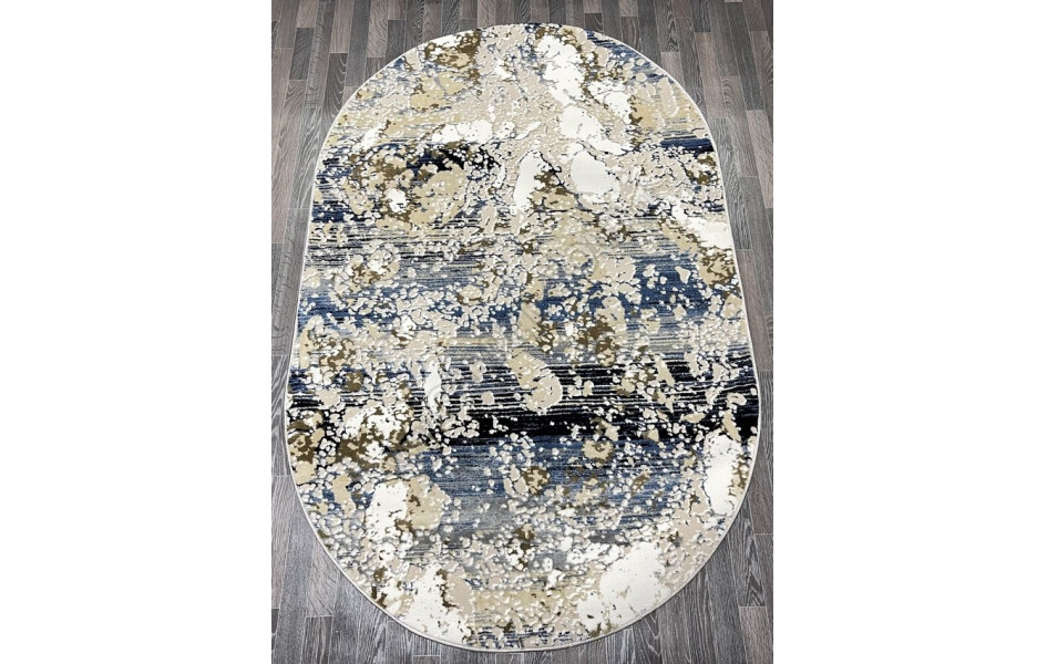 Турецкий ковер 40697C_MAVI/ COKME BEYAZ ОВАЛ